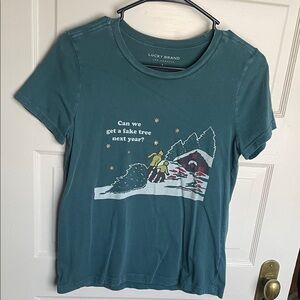 Lucky Brand Teal Graphic T-Shirt